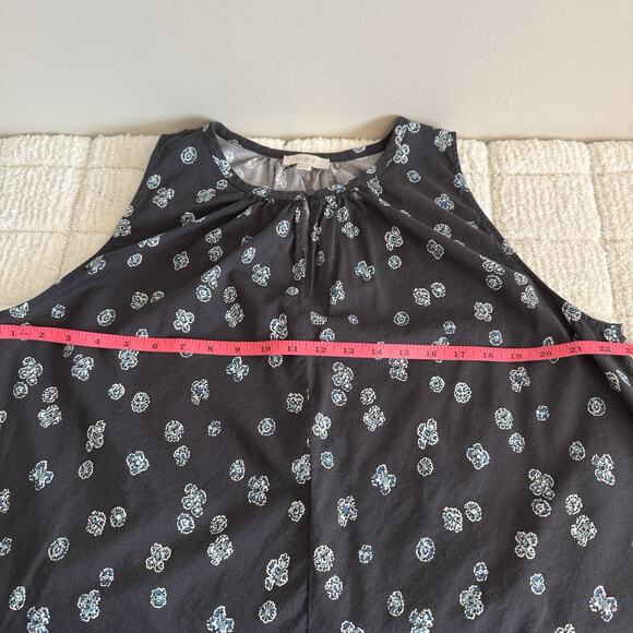 LOFT Womens XL Sleeveless Black Floral Blouse Layers Office Career Withy Casual - Picture 7 of 11